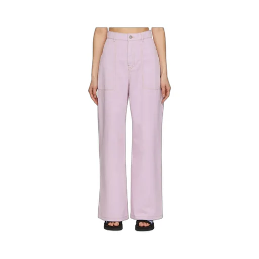 Logo Twill Wide-Leg Pants