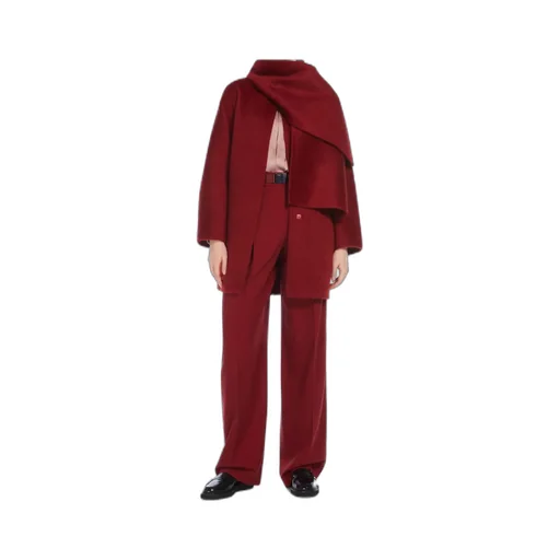Alpaca Wool And Wool Coat With Scarf