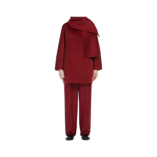 Alpaca Wool And Wool Coat With Scarf