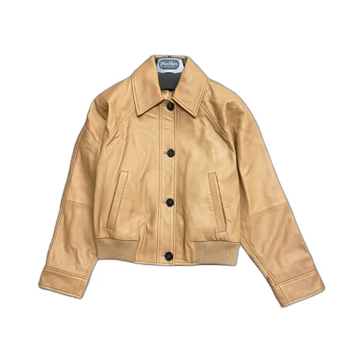 Long-Sleeved Leather Jacket