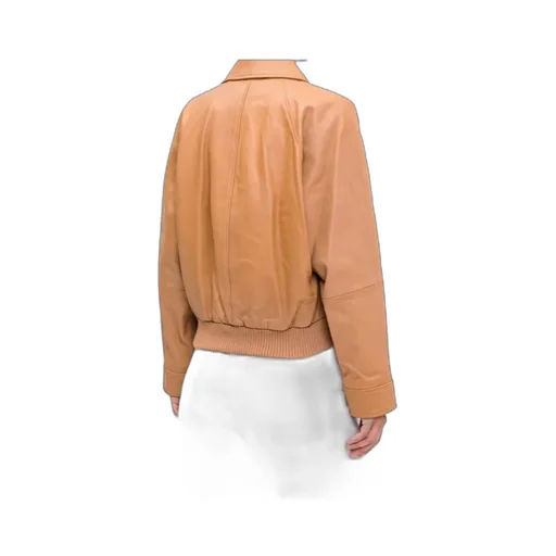 Long-Sleeved Leather Jacket