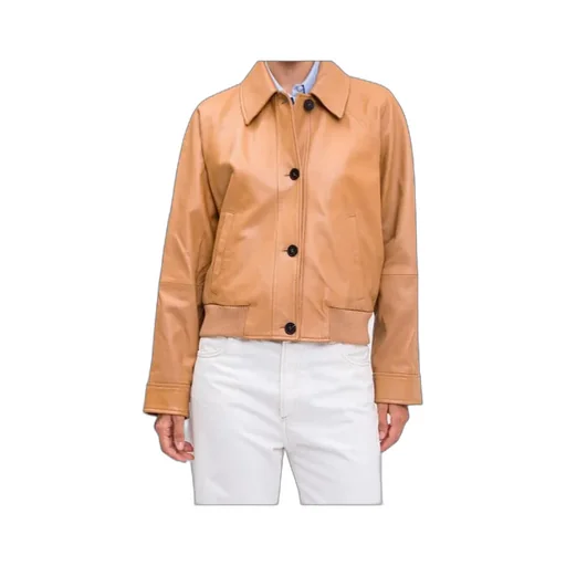 Long-Sleeved Leather Jacket