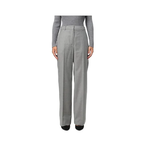 Pleat Detailed Straight Leg Trousers
