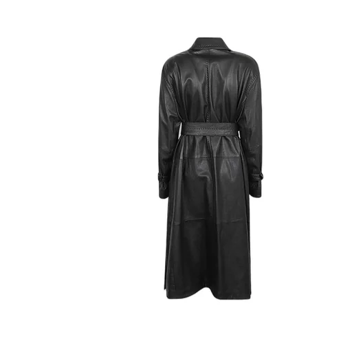 Bellico Belted Leather Trench Coat