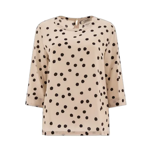 All-Over Dot Printed Crewneck Top