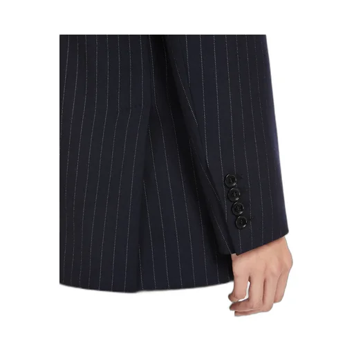 Pinstripe Double-Breasted Blazer