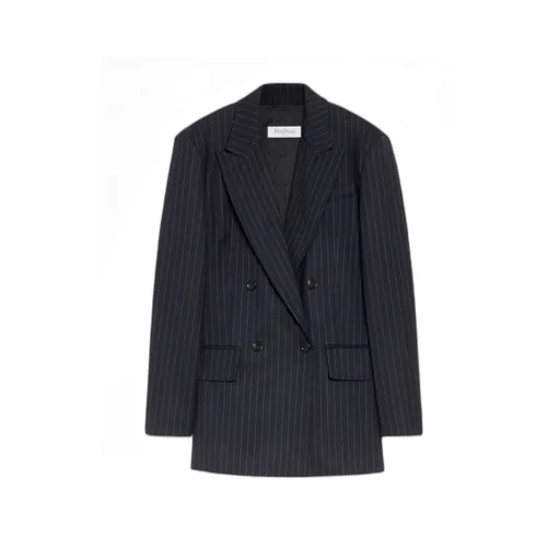 Pinstripe Double-Breasted Blazer