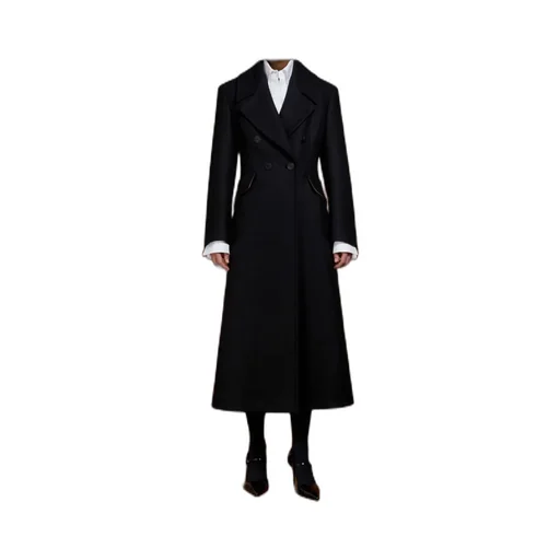 Double-Breasted Long-Sleeved Coat