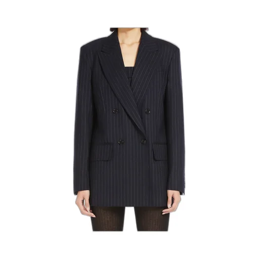 Pinstripe Double-Breasted Blazer