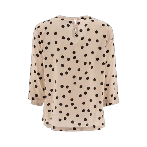 All-Over Dot Printed Crewneck Top
