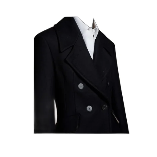 Double-Breasted Long-Sleeved Coat