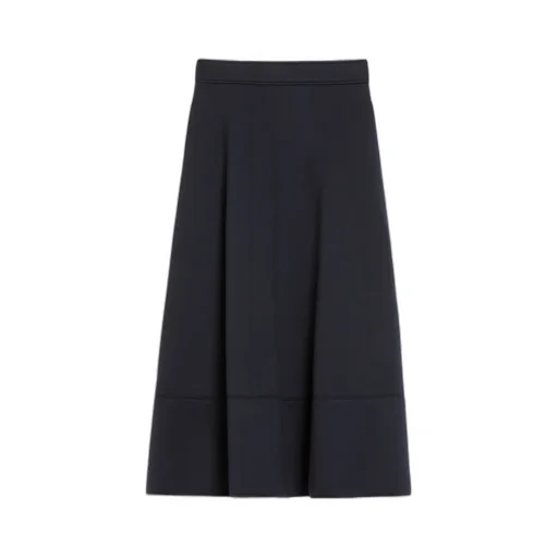 Plain Knitted Flared Skirt