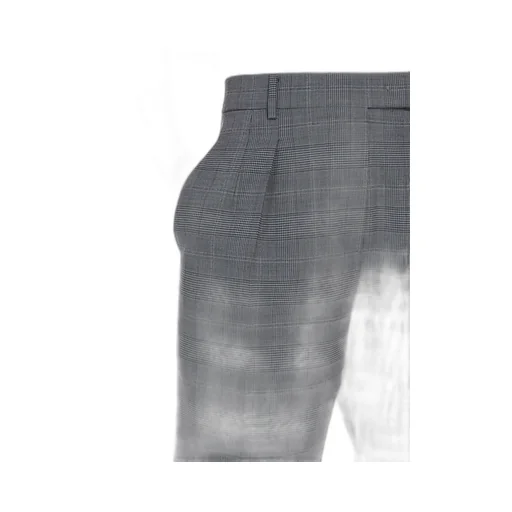 Checked Straight Leg Trousers