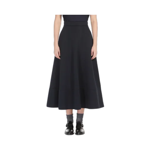 Plain Knitted Flared Skirt