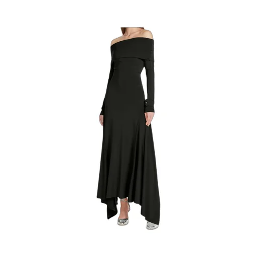 Off-Shoulder Long-Sleeved Dress