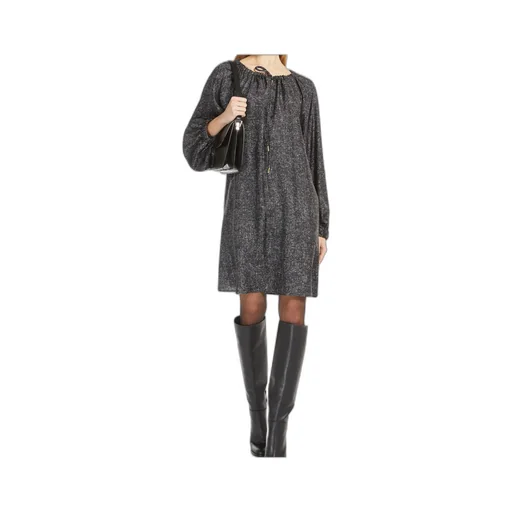 Tie Waist Drawstring Long-Sleeved Dress