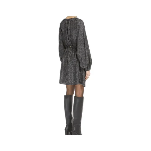 Tie Waist Drawstring Long-Sleeved Dress