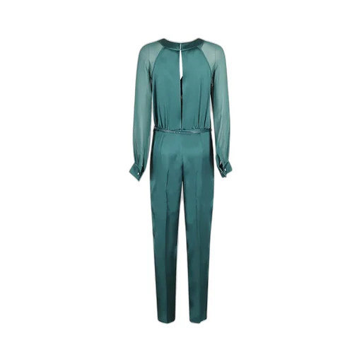 Embellished Belted Long-Sleeved Jumpsuit