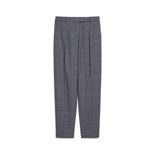 Checked Straight Leg Trousers