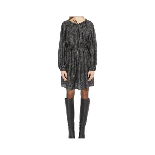 Tie Waist Drawstring Long-Sleeved Dress