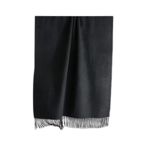 Logo Embroidered Fringed Edge Scarf