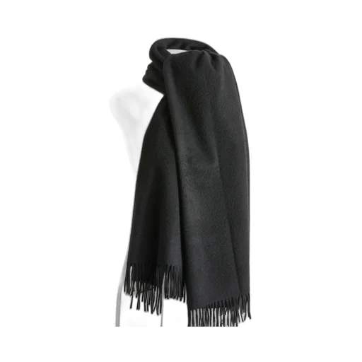 Logo Embroidered Fringed Edge Scarf