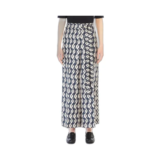 All-Over Patterned High Waist Trousers