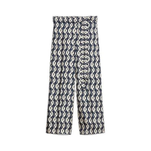 All-Over Patterned High Waist Trousers
