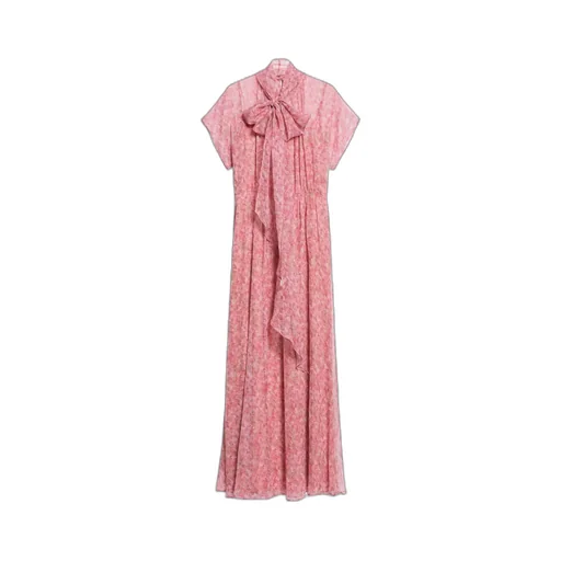 Pleated Print Dress