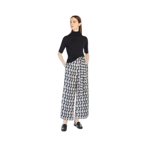 All-Over Patterned High Waist Trousers