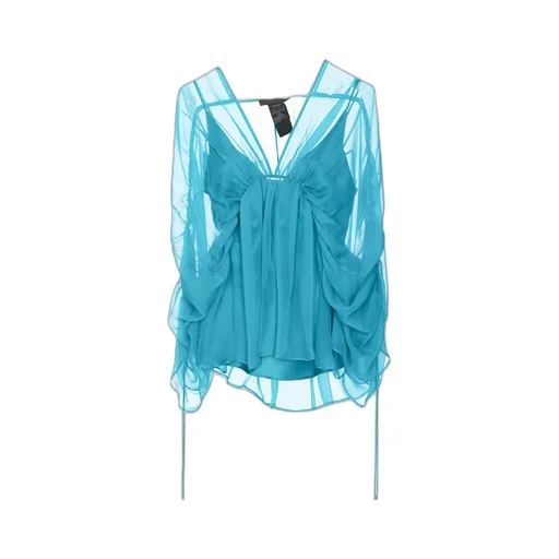 V-Neck Tulle Top