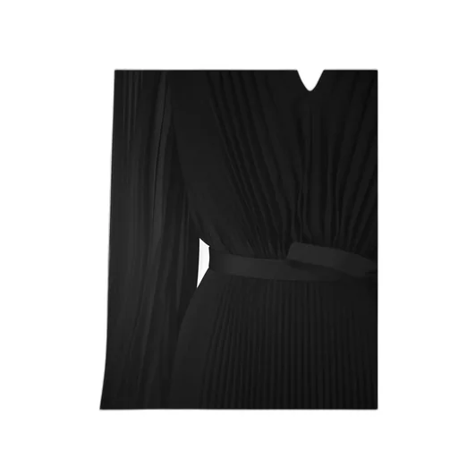 V-Neck Pleated Mini Dress