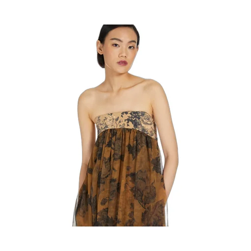 Floral Pattern Tube Top Dress
