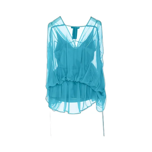 V-Neck Tulle Top