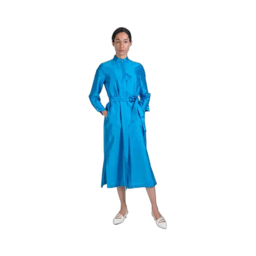 Belted Silk Shirt Dress