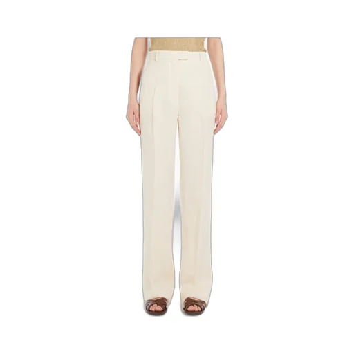 Pleat Detailed Straight Leg Trousers