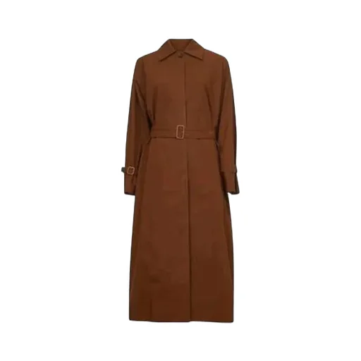 Button Detailed Belted Coat