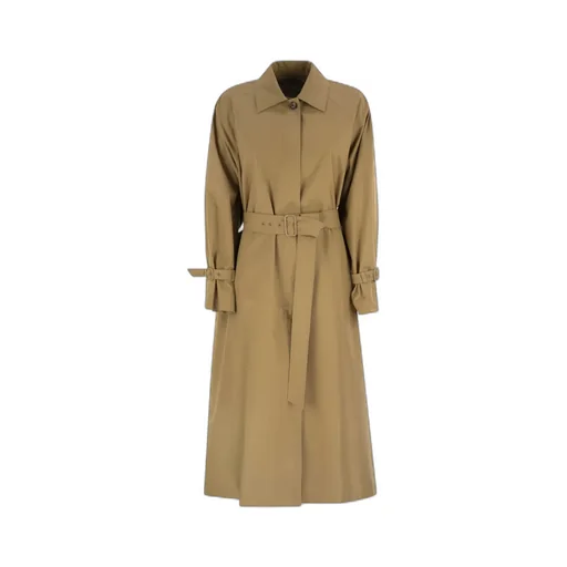 Epoche Button Detailed Belted Coat