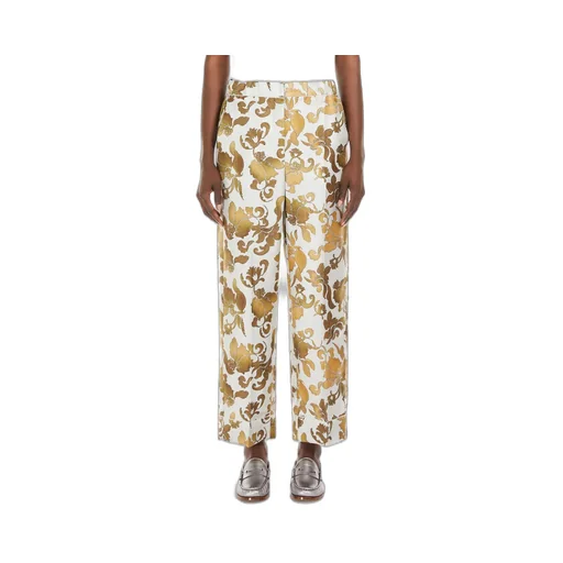 Floral Patterned Pleat Detailed Trousers