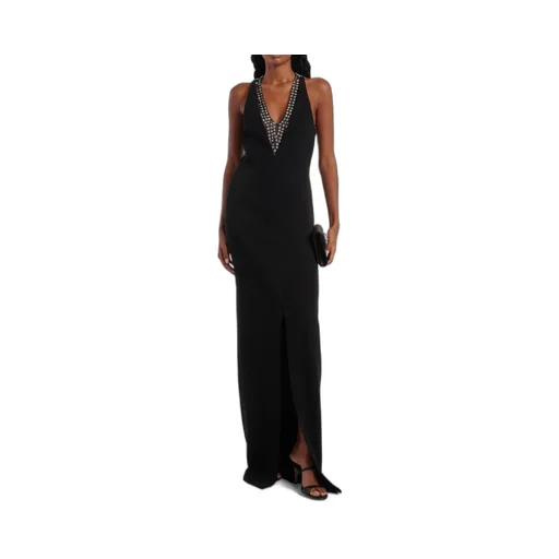 Secolo Embellished V-Neck Sleeveless Dress