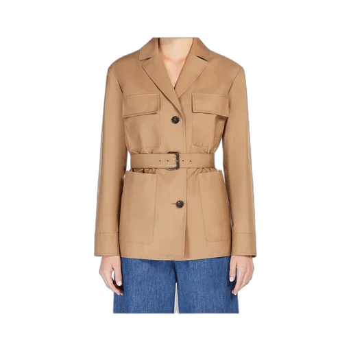 Water-Repellent Cotton Belted Jacket