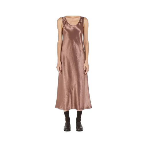U-Neck Sleeveless Satin Dress