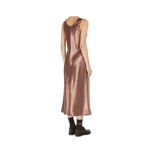 U-Neck Sleeveless Satin Dress