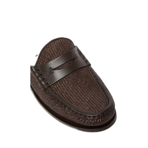 Panelled Zip-Up Flat Shoes