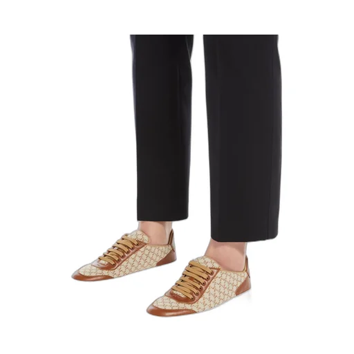 Jacquard-Knit Monogram Sneakers