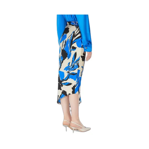 Asymmetrical Skirt In Printed Satin