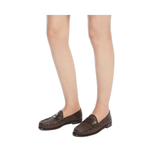 Panelled Zip-Up Flat Shoes