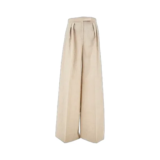 Pleat Detailed Wide-Leg Trousers