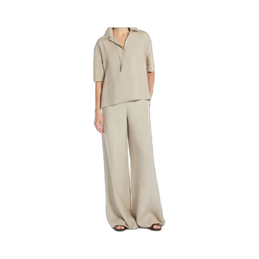 Pleat Detailed Wide Leg Trousers