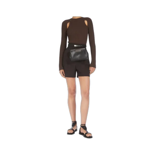 Cut-Out Ribbed Long-Sleeve Top